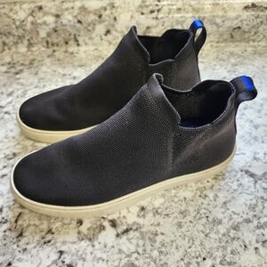 Rothy's Hightop Chelsea Pull-On Boots Black Sneaker Womens Size 8
